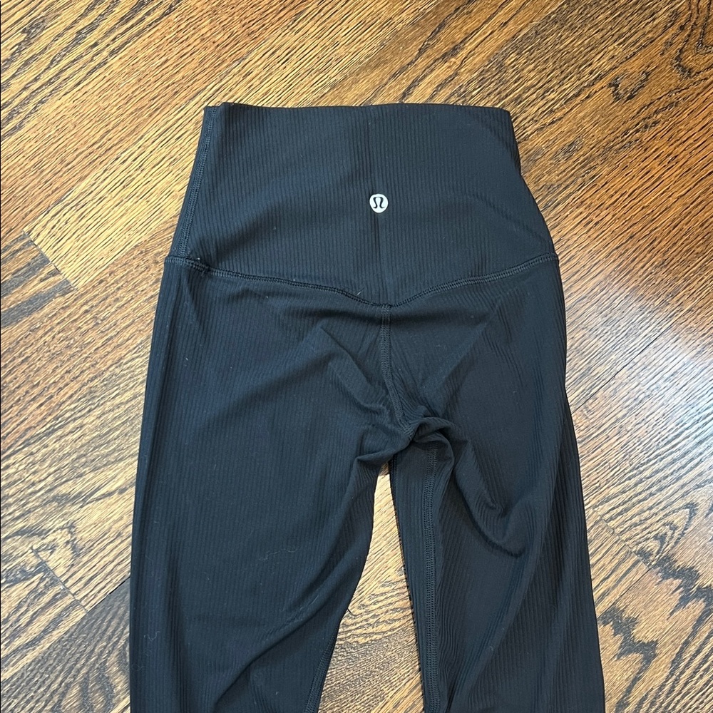 lululemon athletica Black Ribbed Leggings